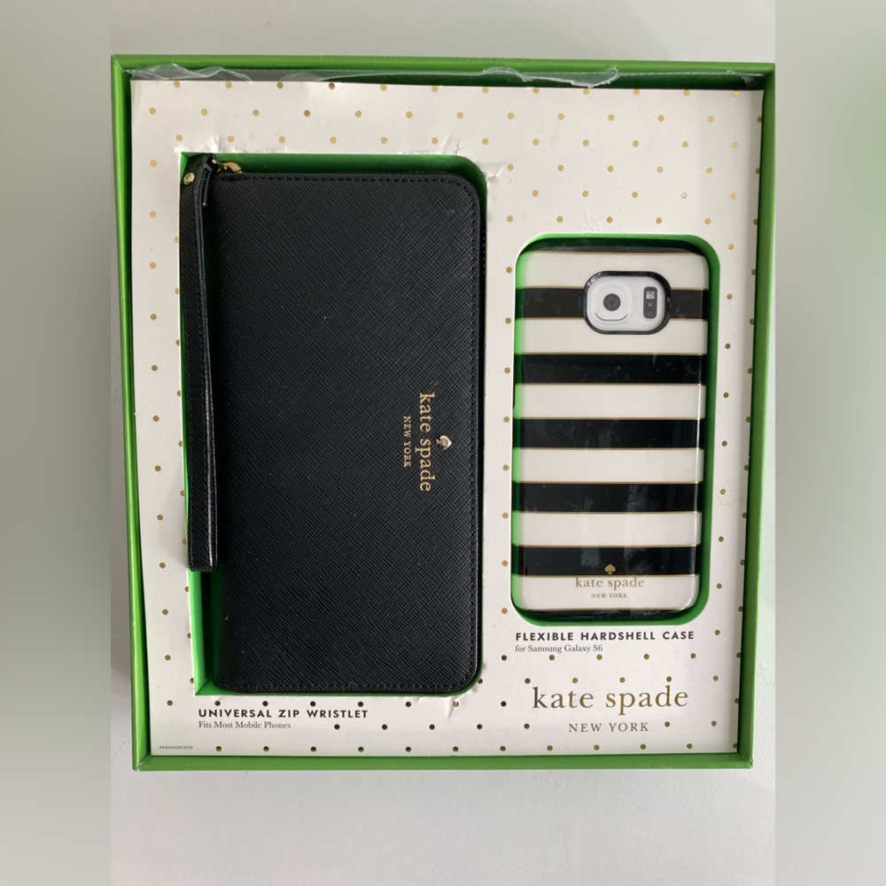 KATE SPADE Zip Wallet WRISTLET & Samsung Galaxy S6 Case GIFT SET NIB